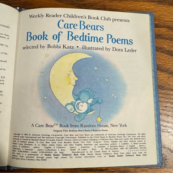 Care Bears 2005 Bedtime Bear Patchwork Limited Edition 1983 Bedtime Poems Book - Picture 5 of 15